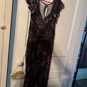 Floral Black Jumpsuit